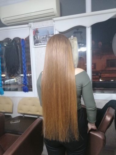 Melek Hanım Siyahtan Renk Değişim ve 75 cm Boncuk Kaynak Saç Uygulamamız